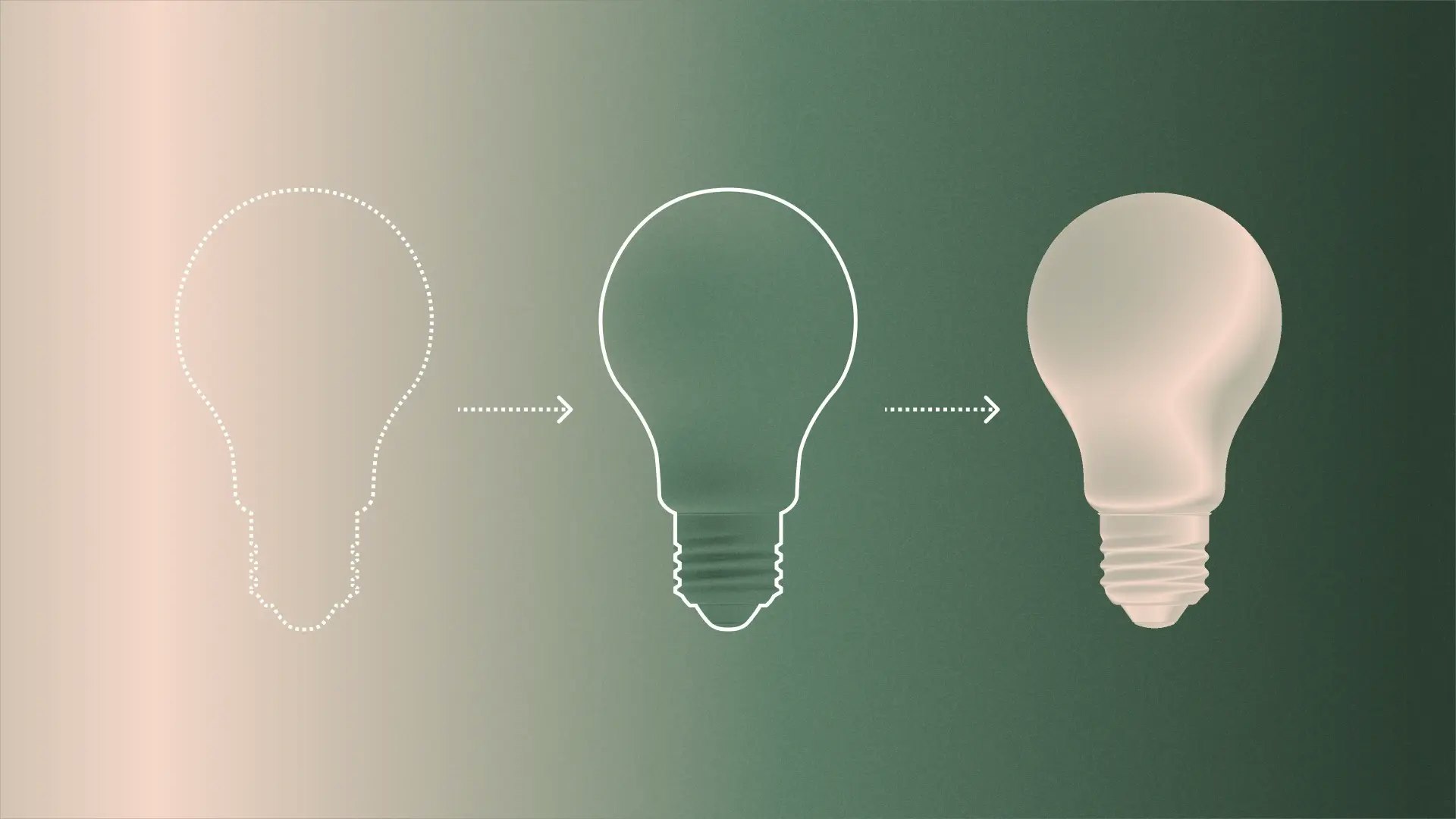 Three lightbulbs with different shading