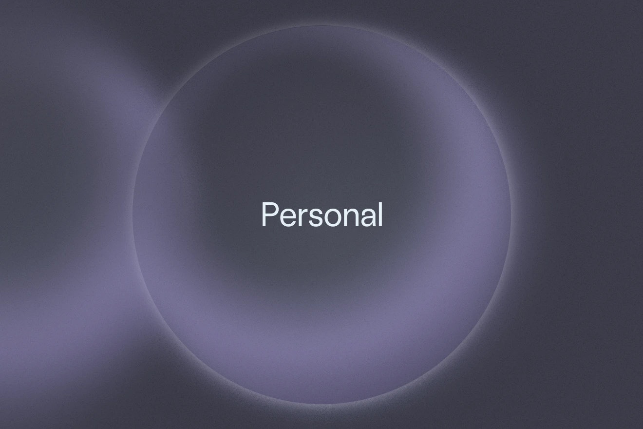 Abstract illustration of overlapping spheres with one side illuminated, highlighting the personal side of the Mercury product.