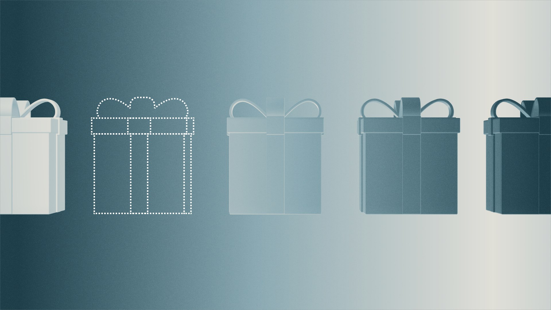 Presents in a line