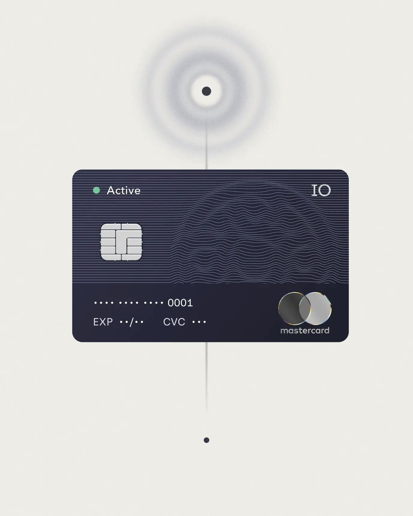 Illustration of a credit card with points creating a ripple effect above and below, suggesting automatic cash back.