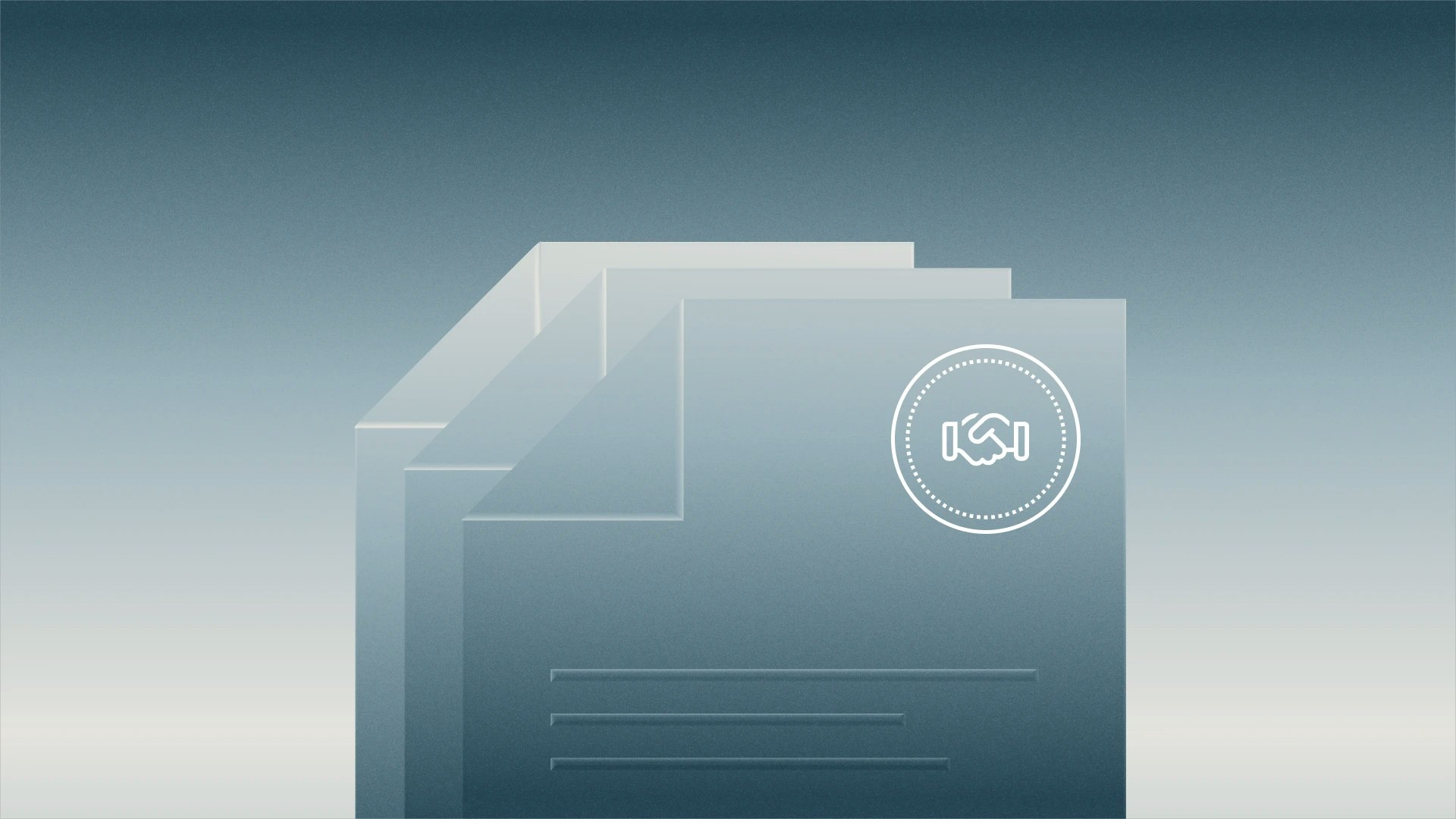 Three documents with partnership icon