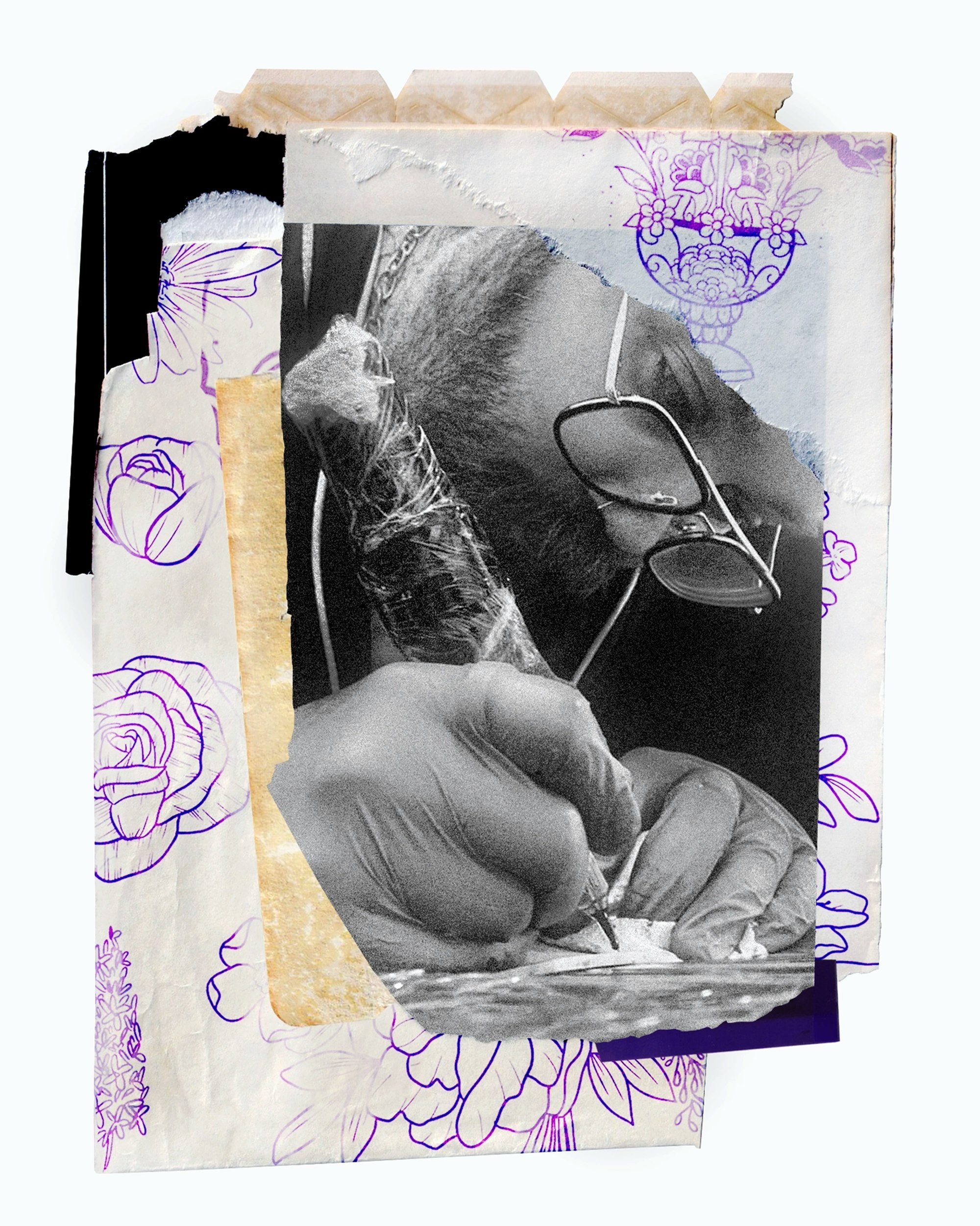 Collage of photos and sketches from Colgrave