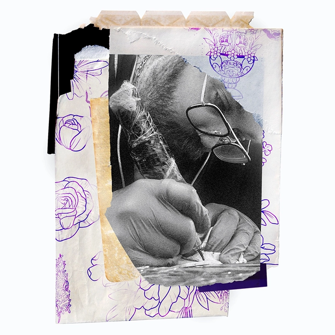 Collage of photos and sketches from Colgrave