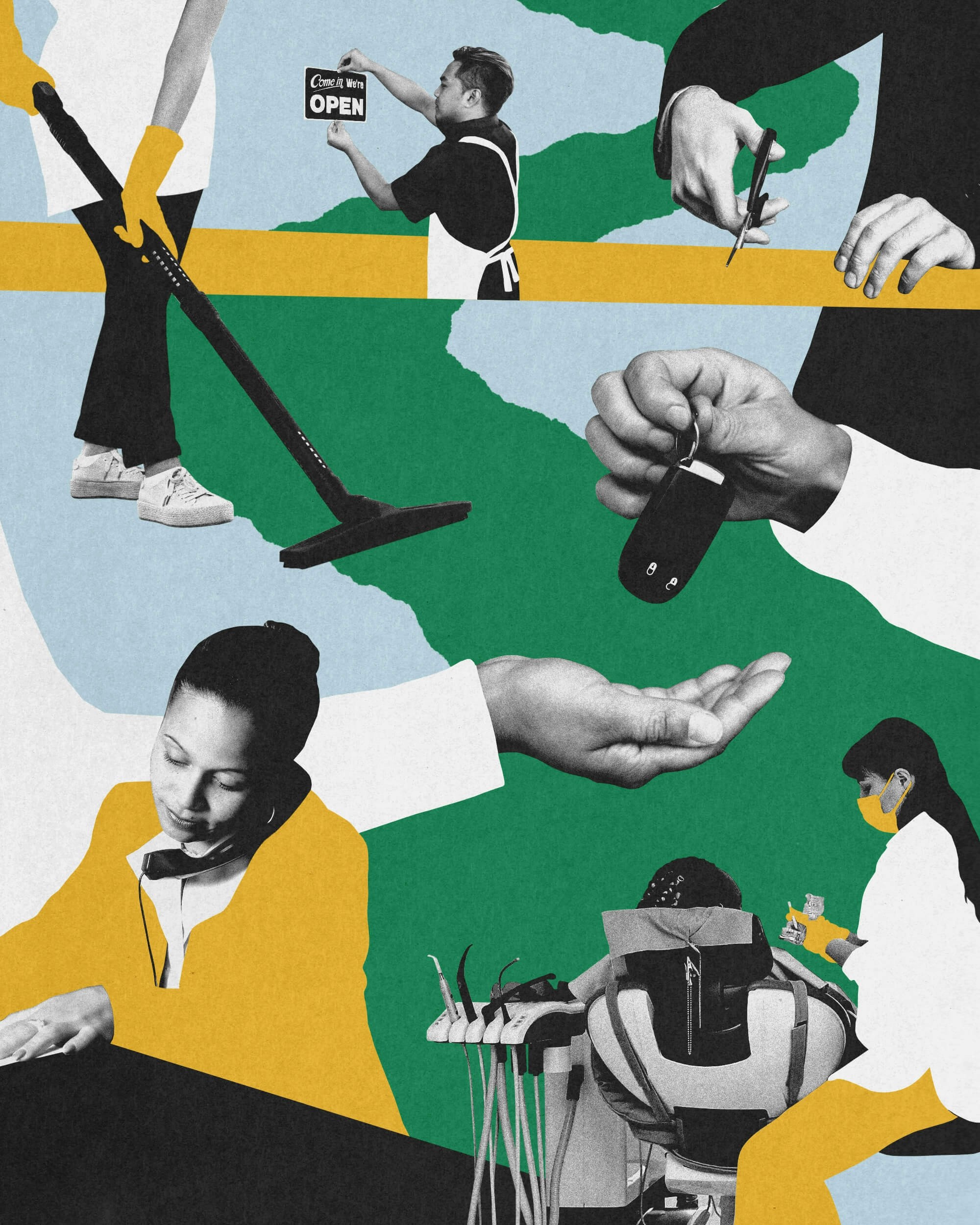 Collage of small business owners