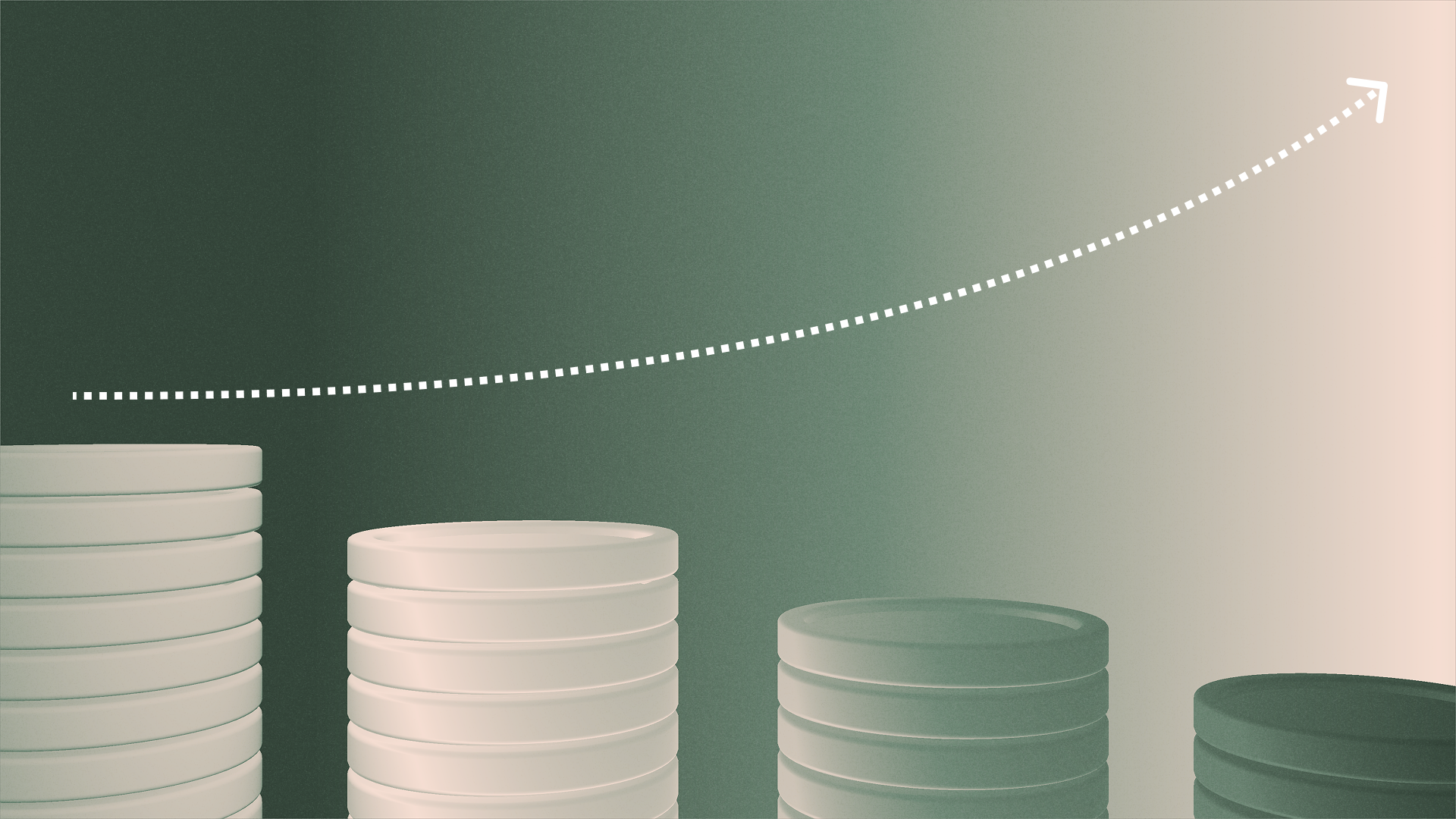 Coin stack and arrow icon