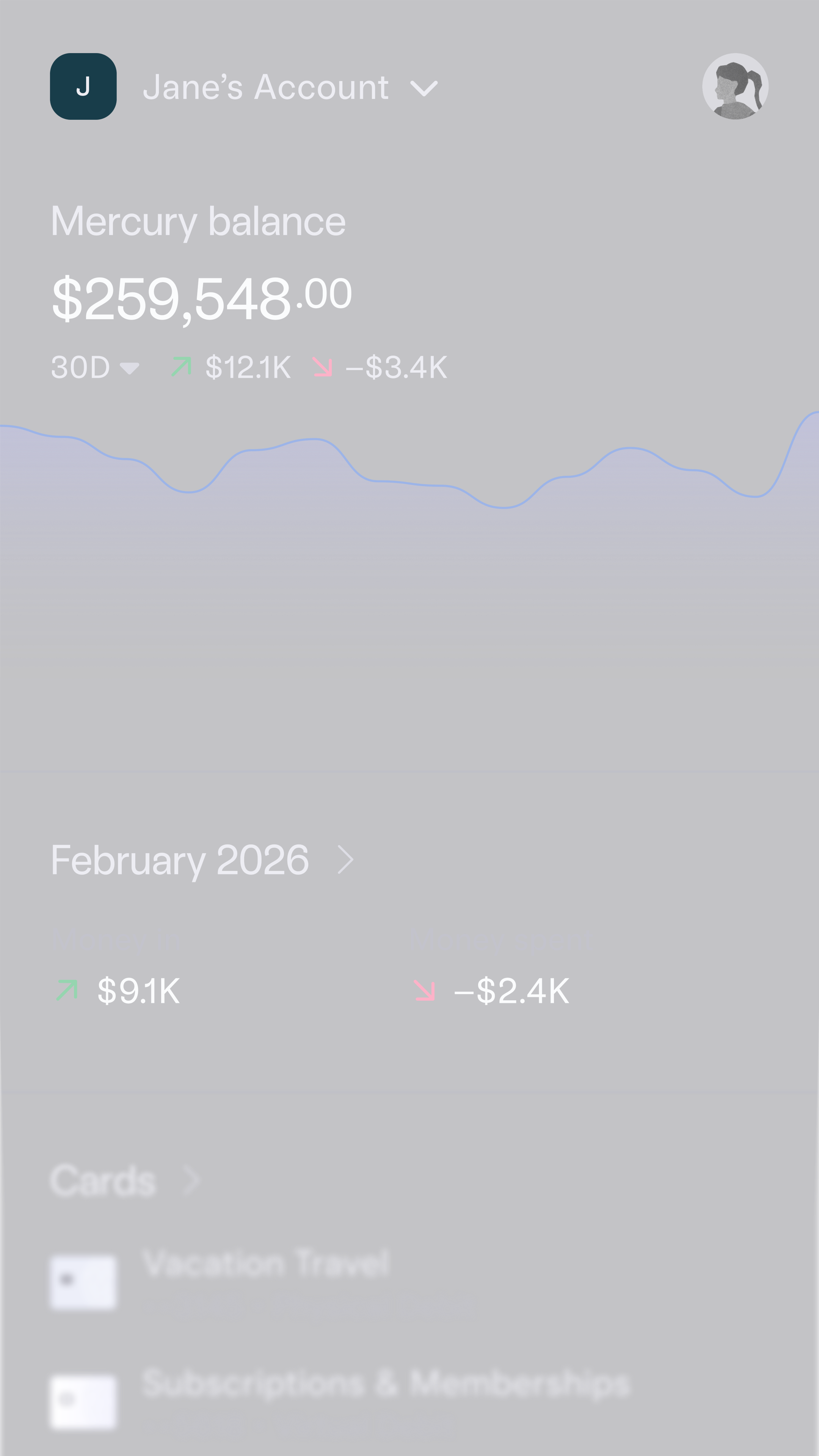 Personal Banking Mobile Dashboard