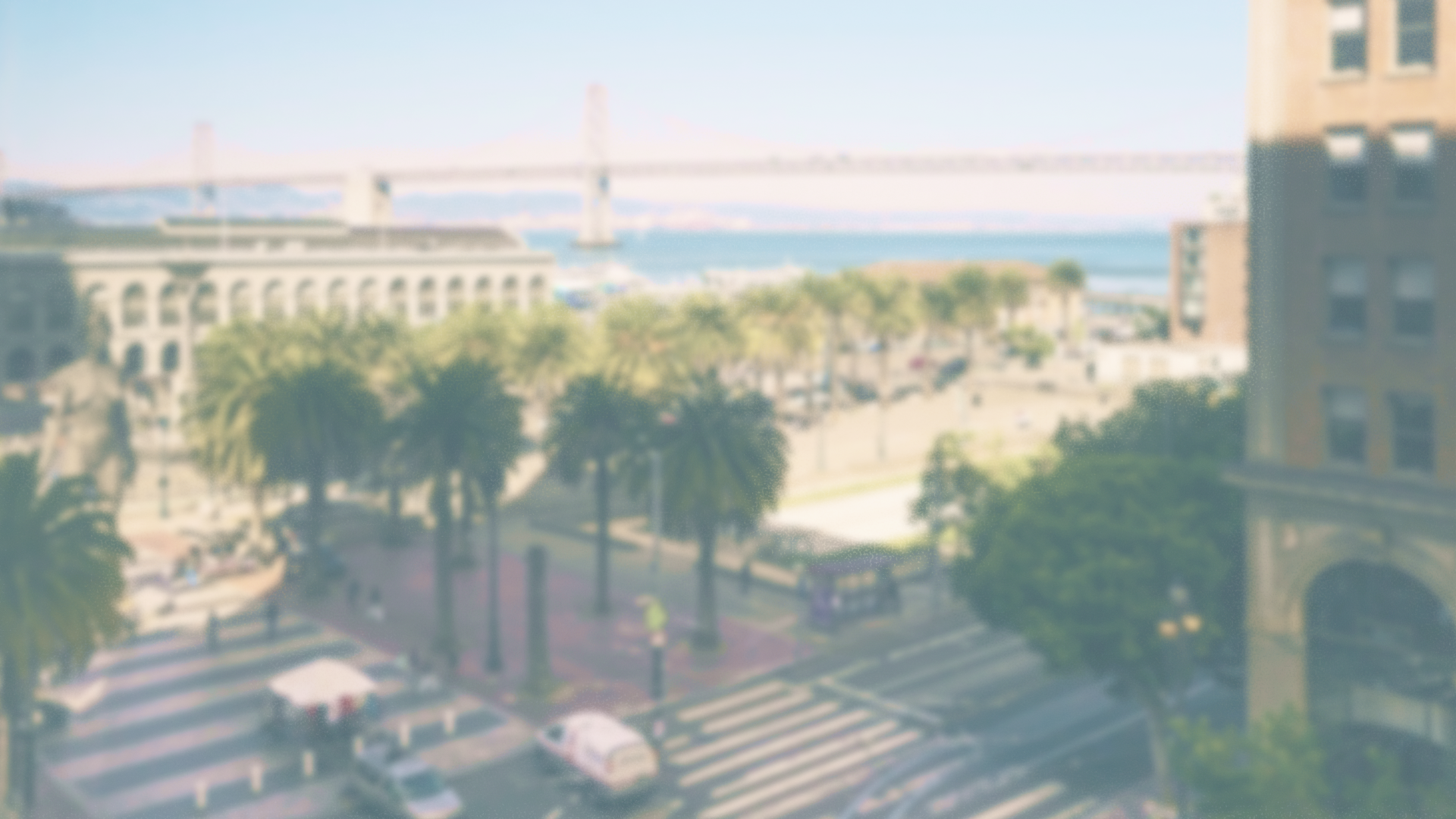 Blurred out photo of the Embarcadero in San Francisco