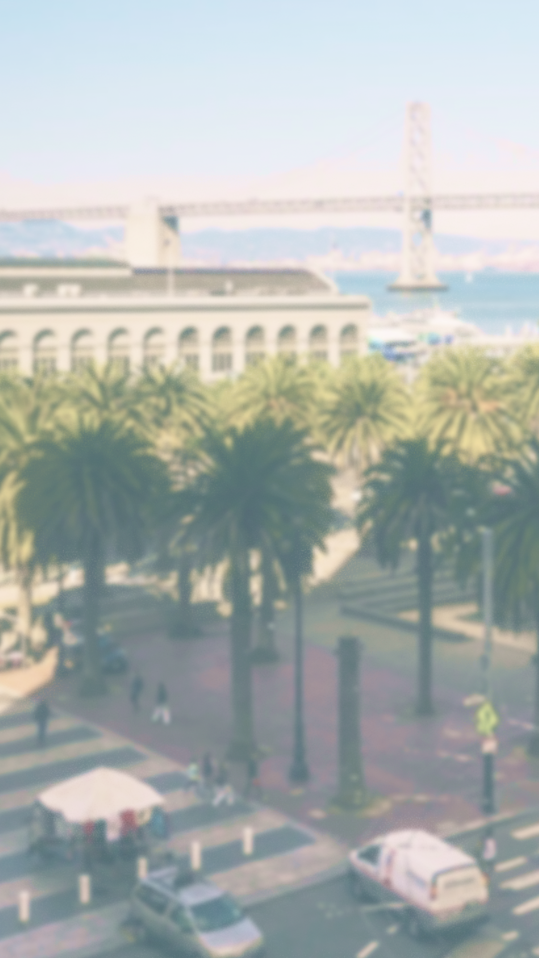Blurred out photo of the Embarcadero in San Francisco