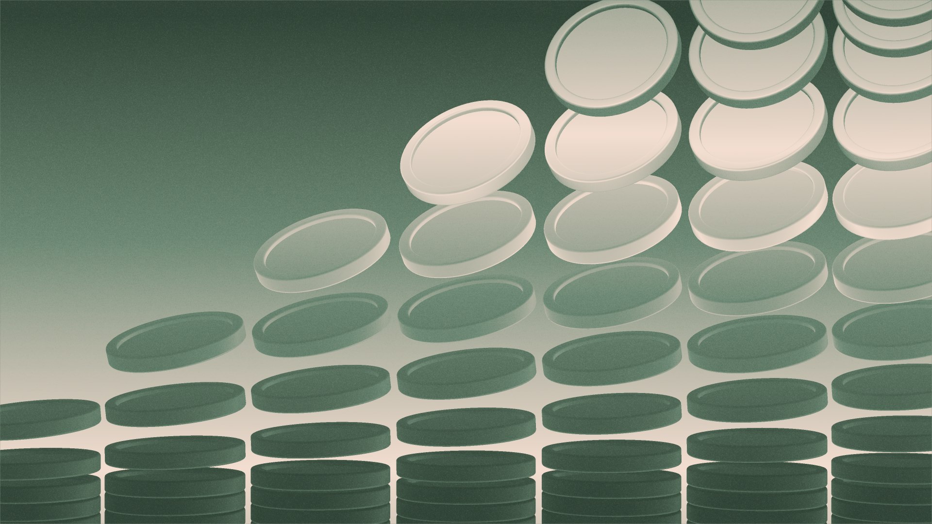 Flowing stack of coins