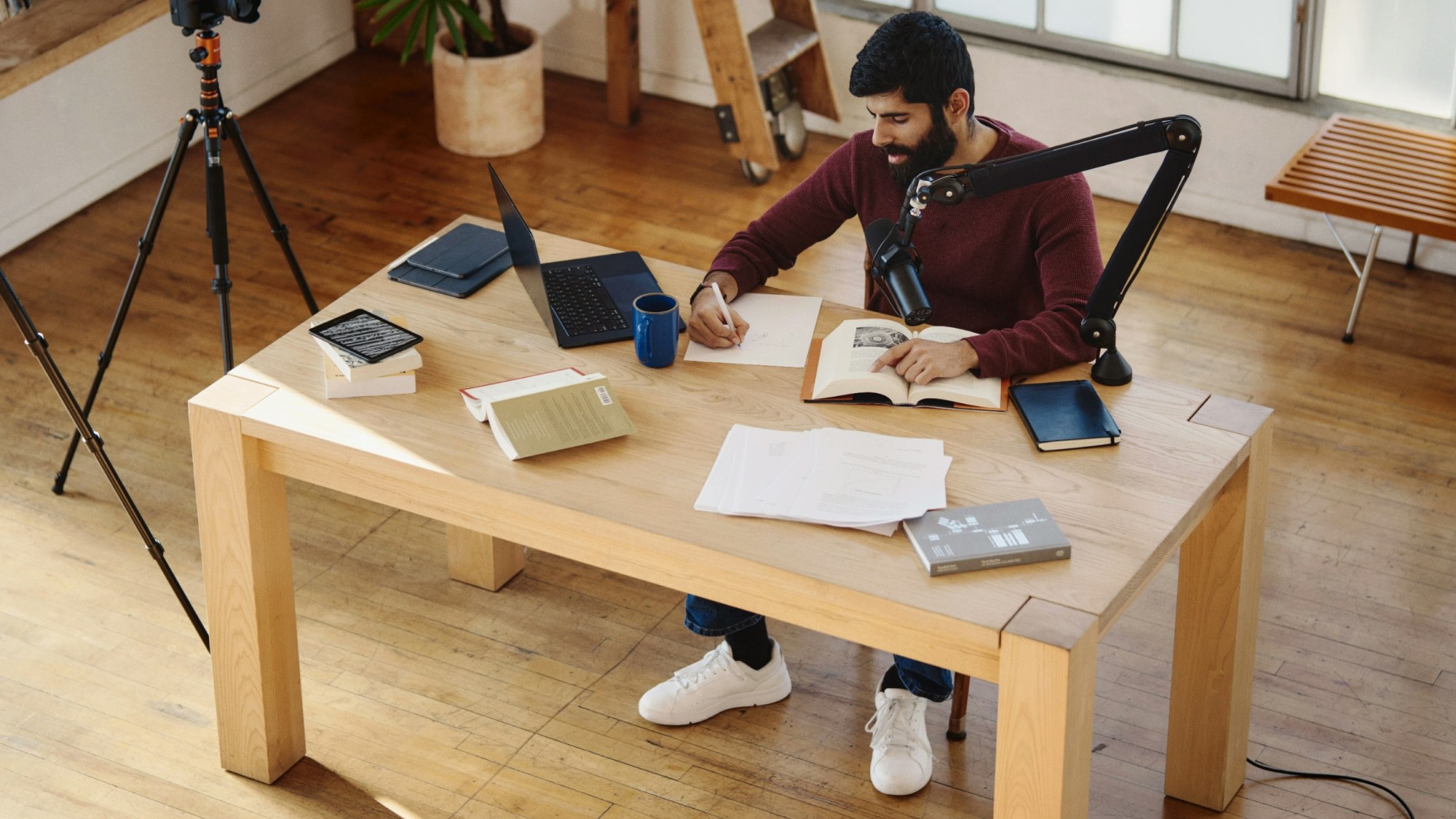 Dwarkesh Patel prepping notes