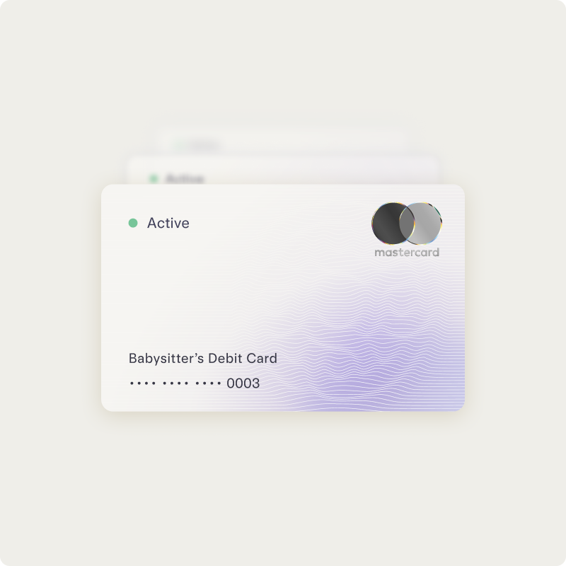 Babysitter's debit card