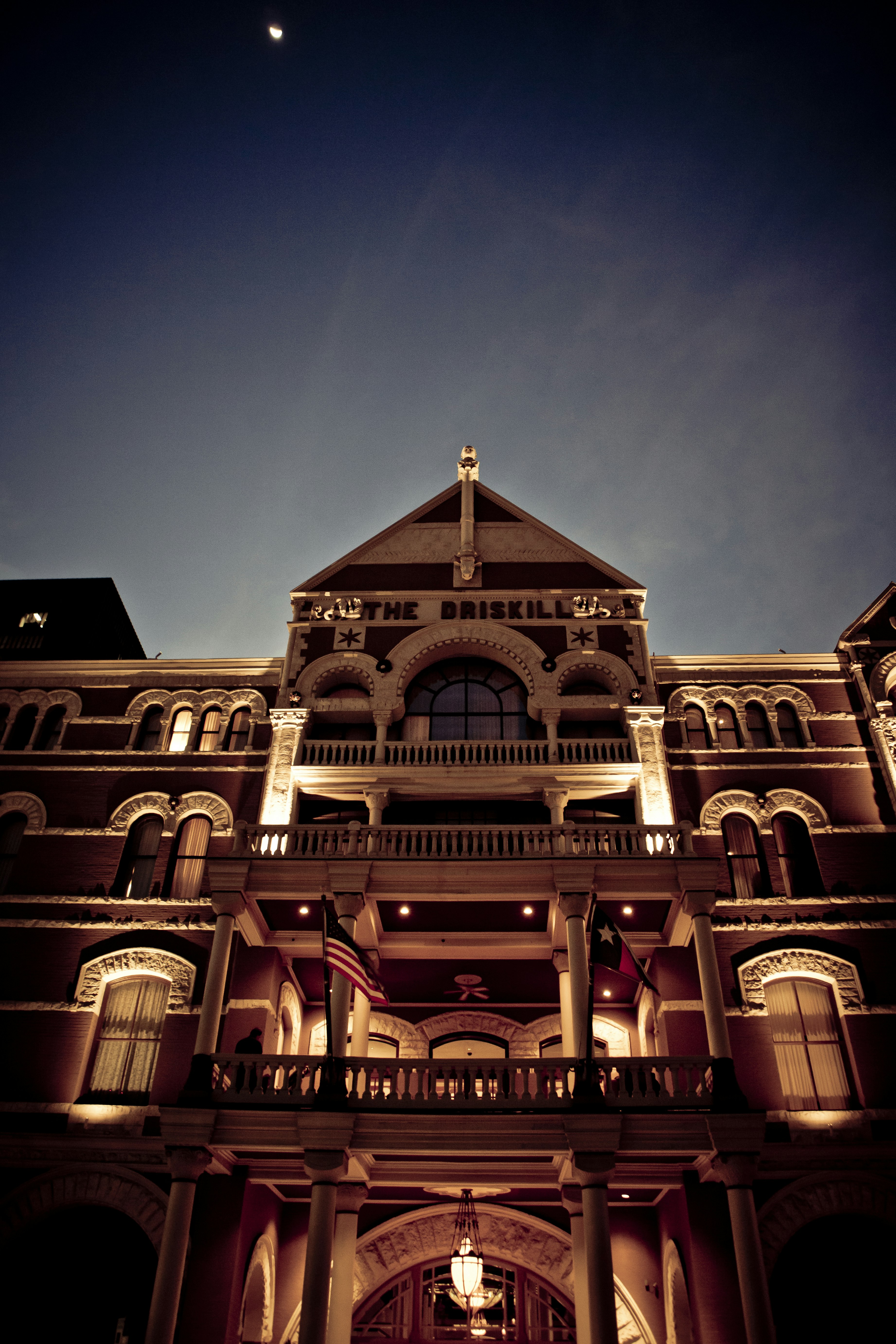 driskill hotel at night