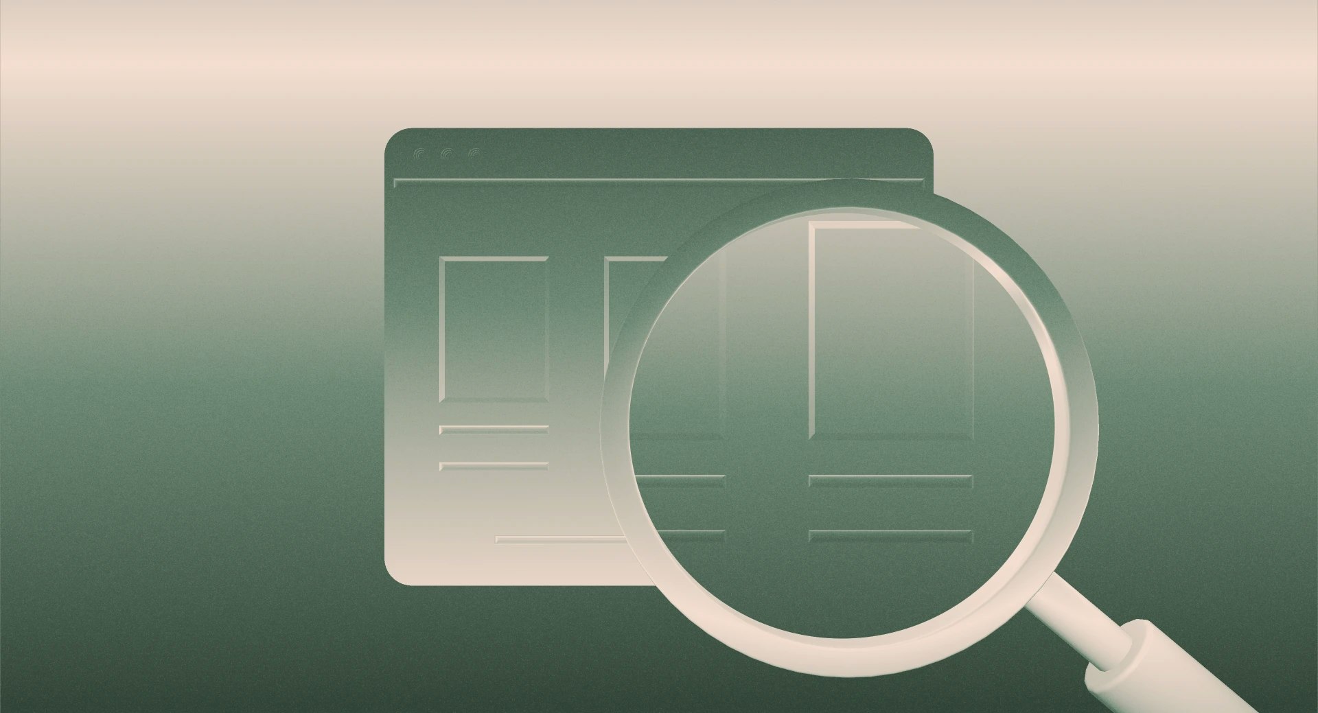 Magnifying glass over screen UI