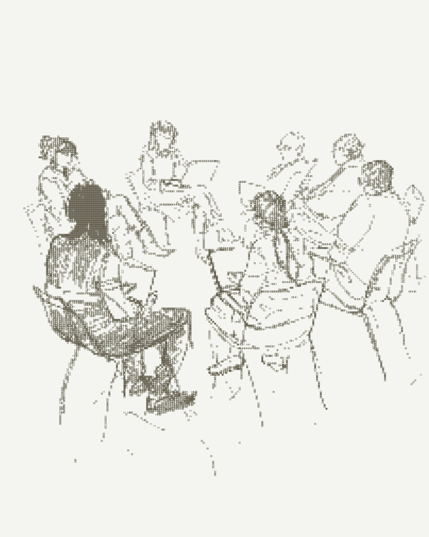 Illustration of a group of founders sitting in a circle, working from their laptops, and socializing with one another