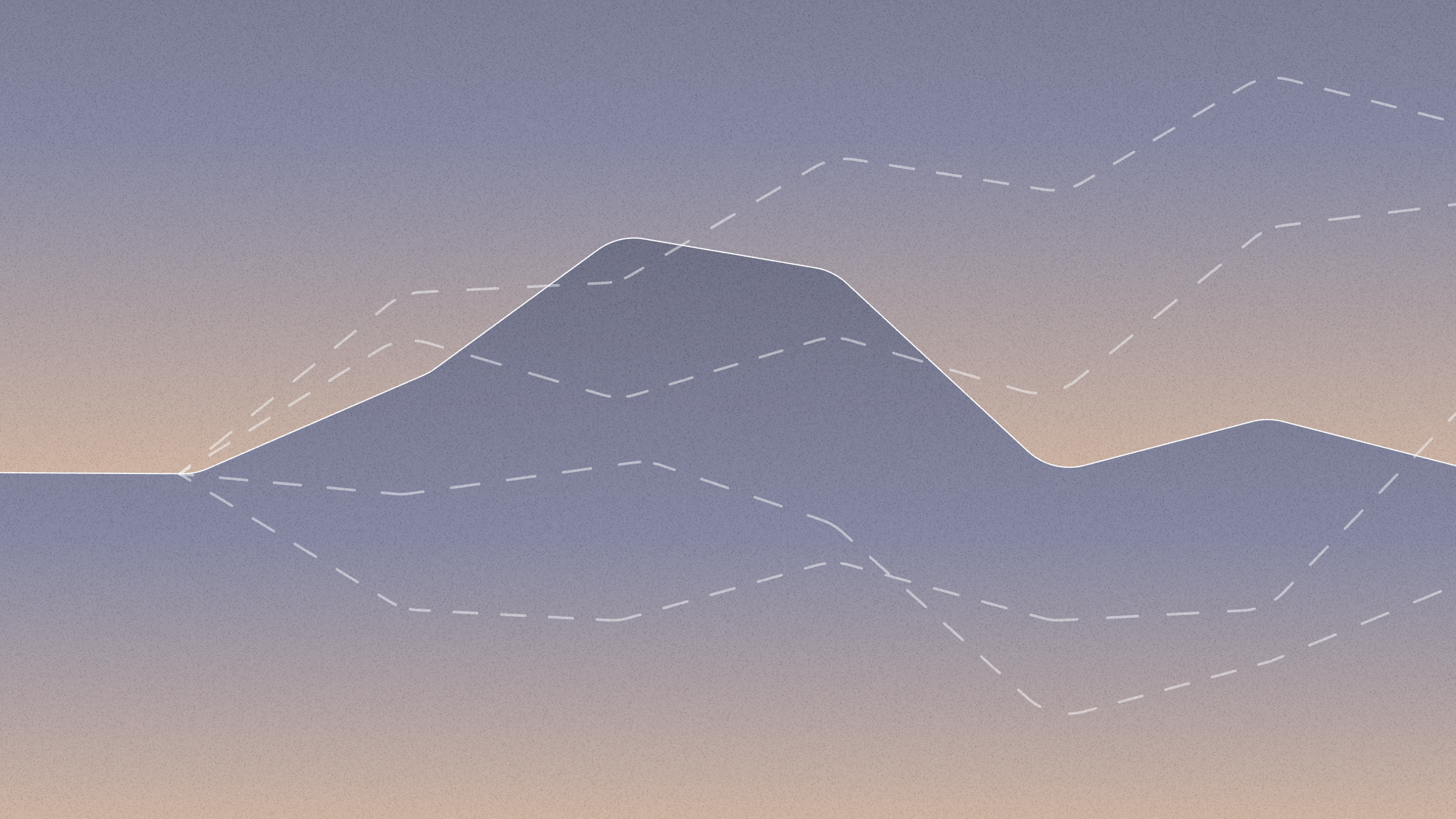 16:9 net income margin thumbnail Abstract grey and pale orange mountain range with dashed lines superimposed on top