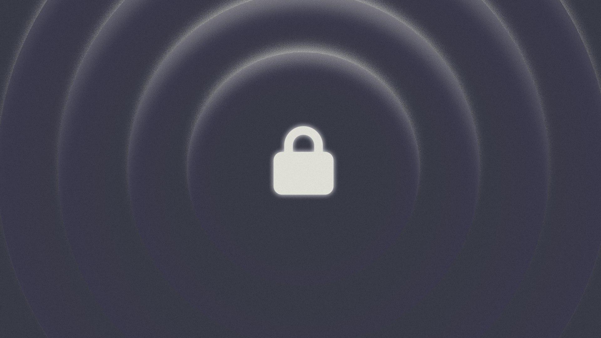 Lock icon at center of co-cencentric semi-circles