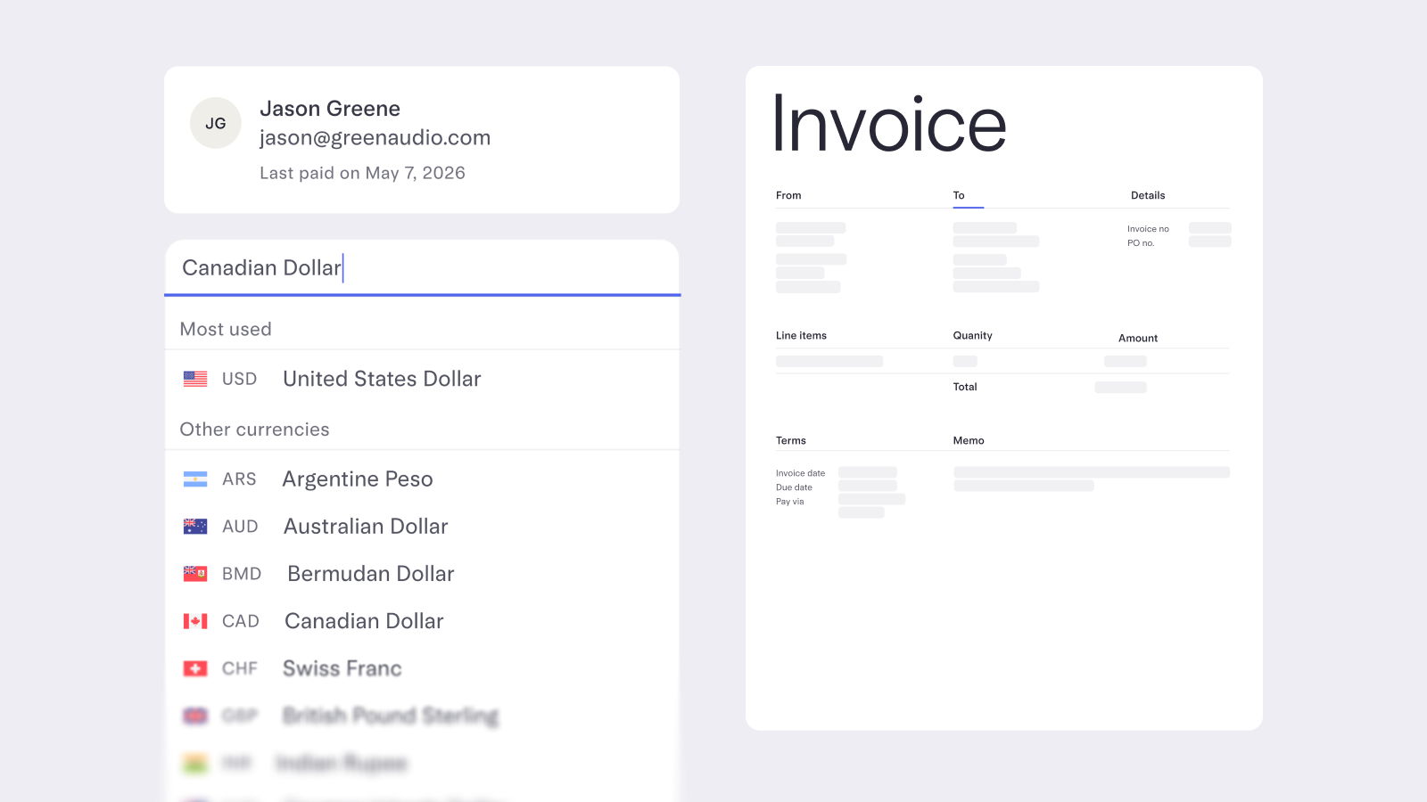 Select desired currency from dropdown