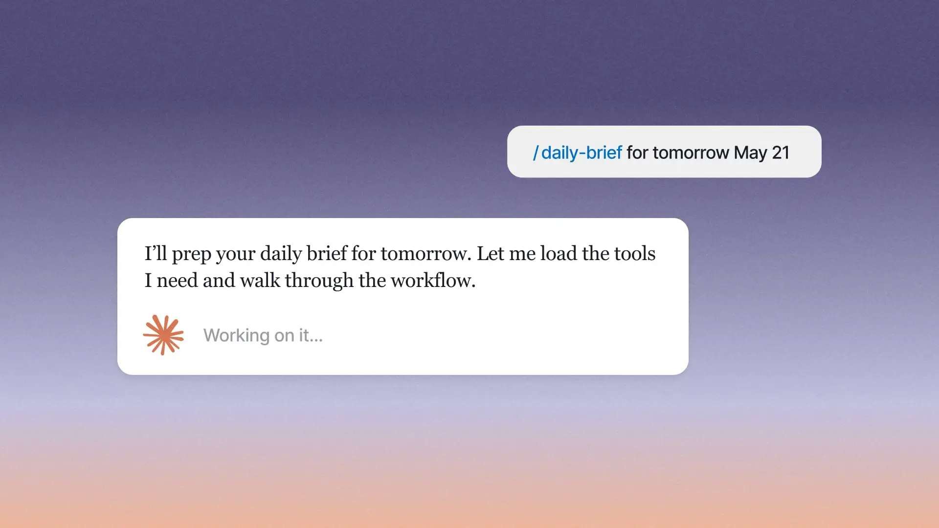 Claude interface for Mosaic's sales daily brief