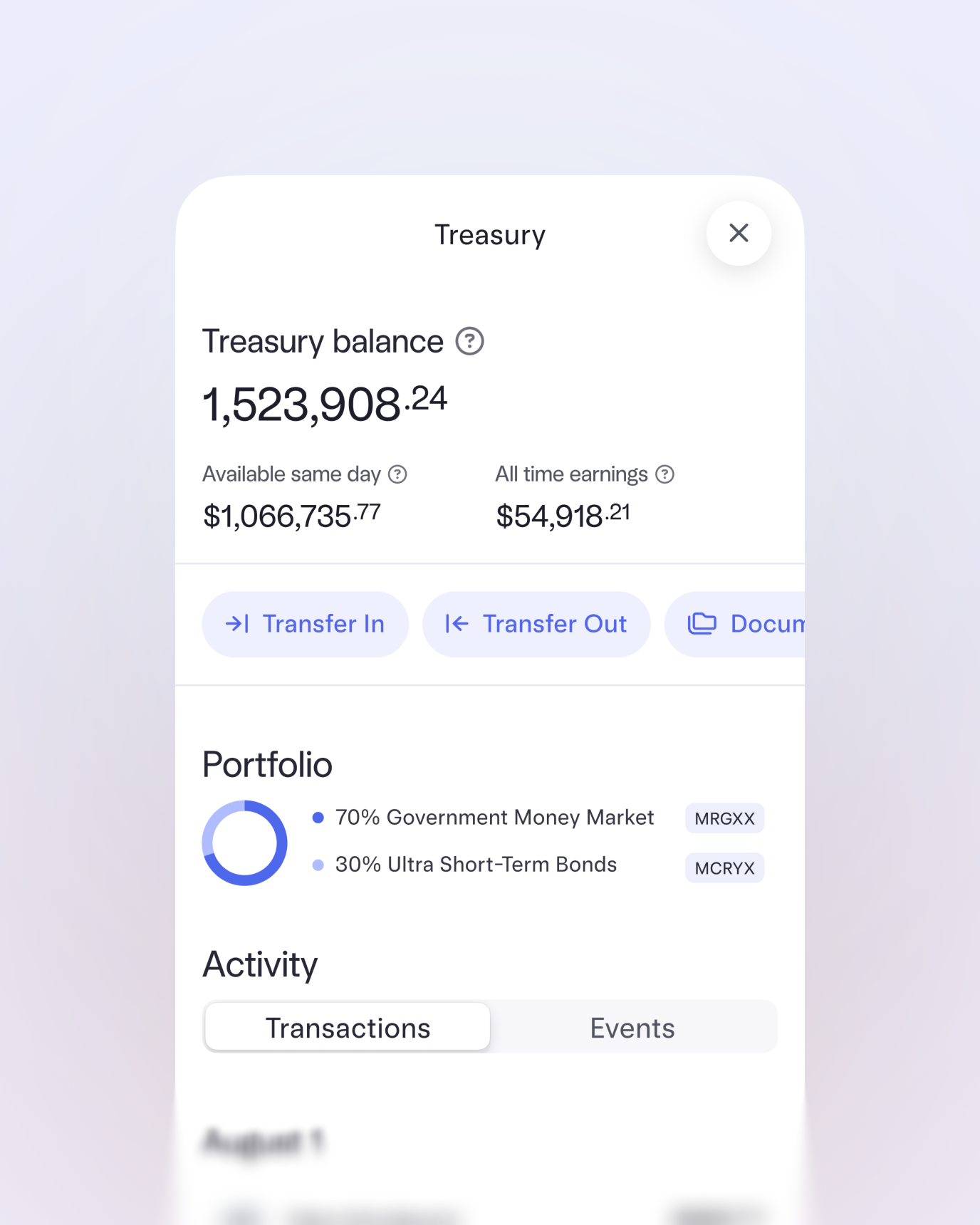 mercury treasury mobile view
