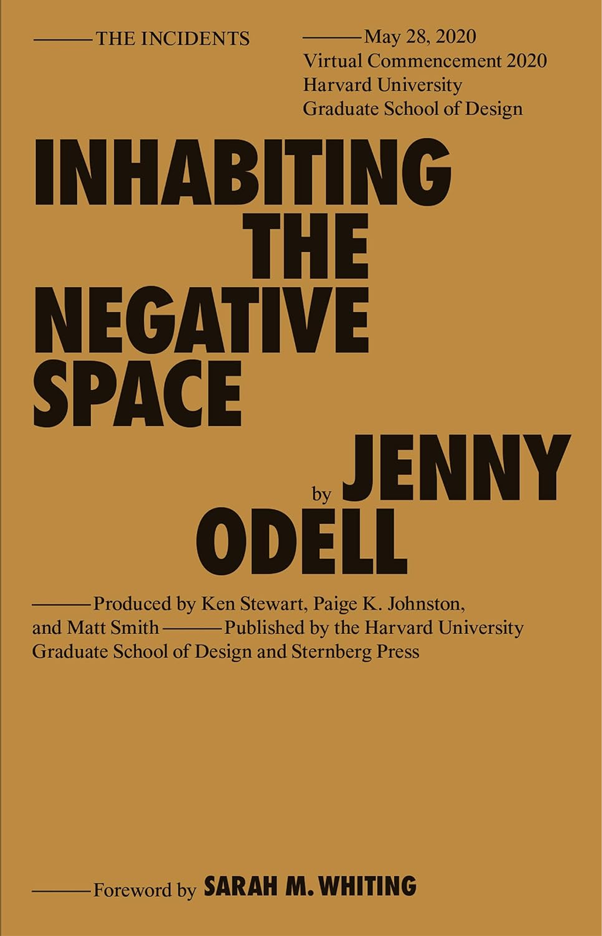Cover of "Inhabiting the Negative Space," featuring the title in bold all-caps text.