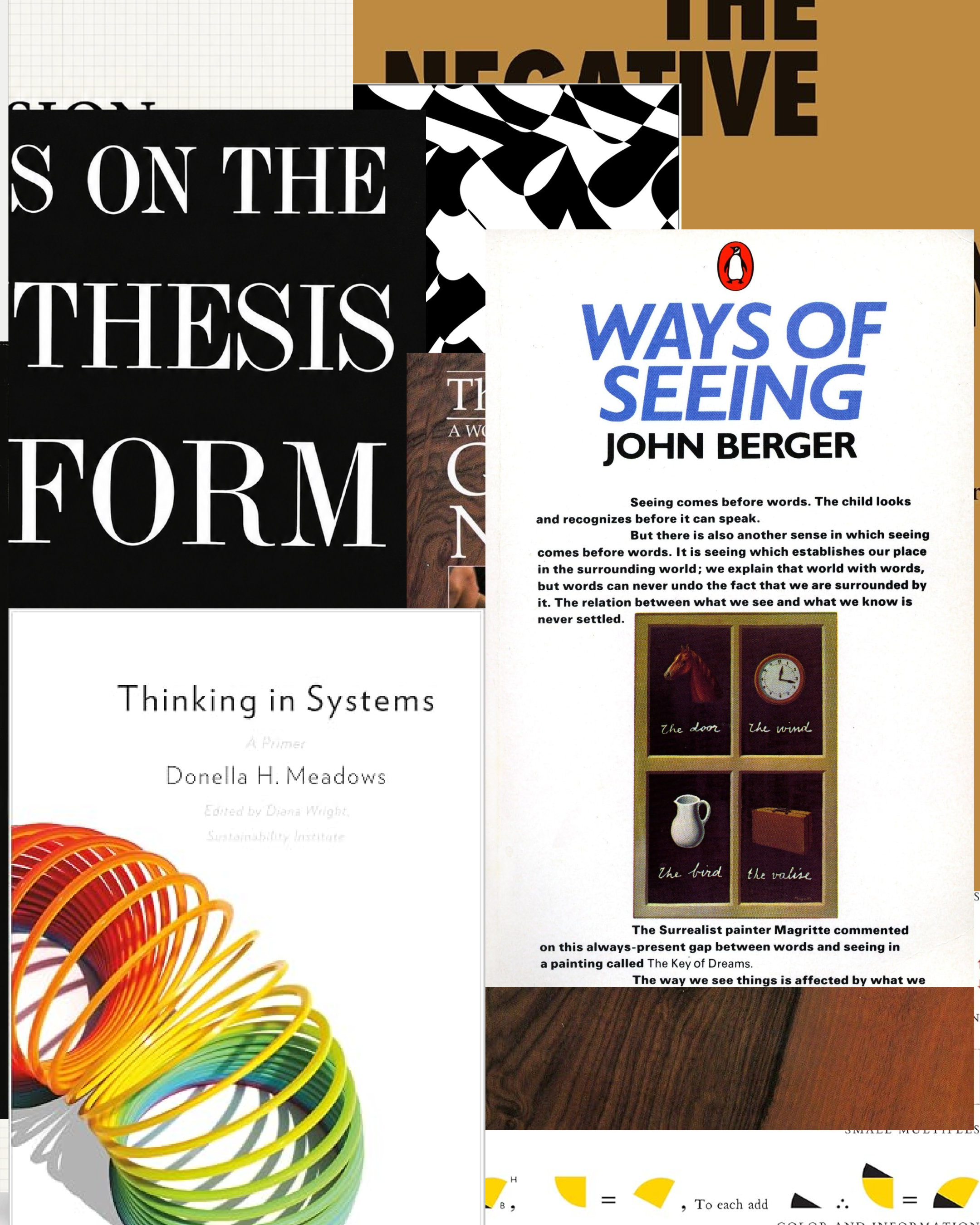 Collage showing various book covers.