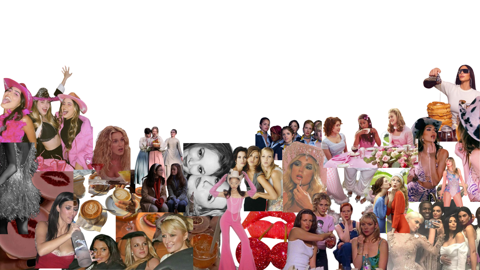 A collage featuring many images depicting friendship.