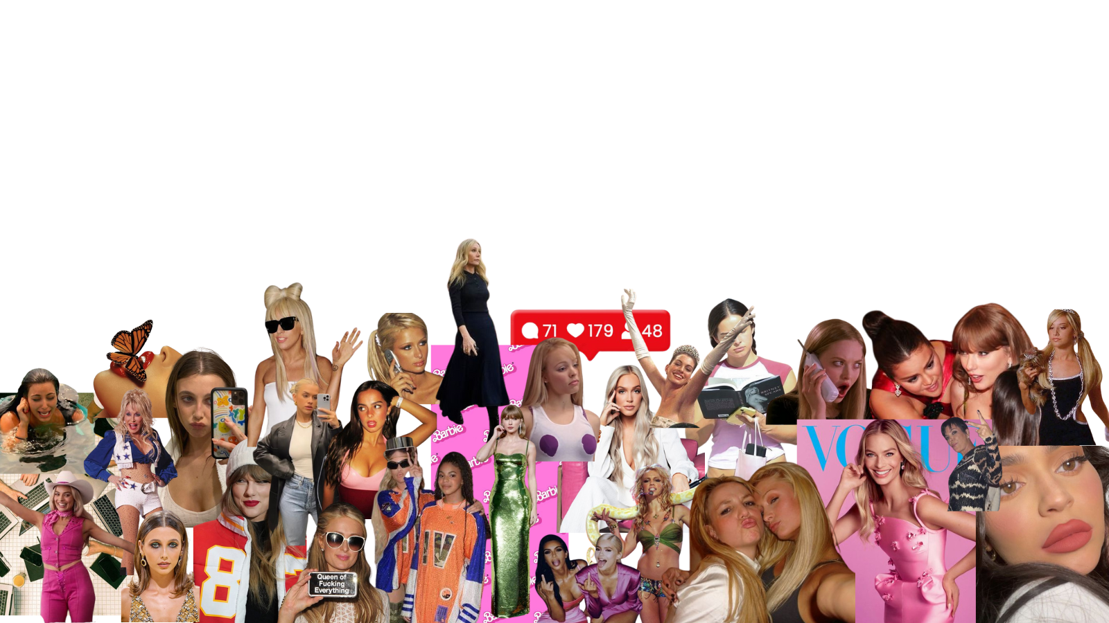 A collage featuring many social-media-famous celebrities
