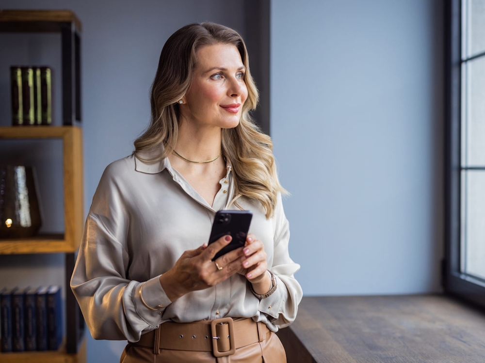 using phone near window