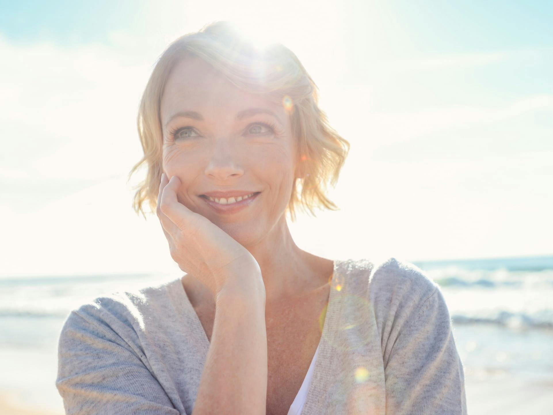 smiling at the shore