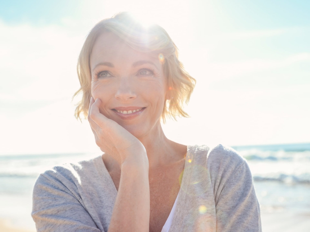 smiling at the shore