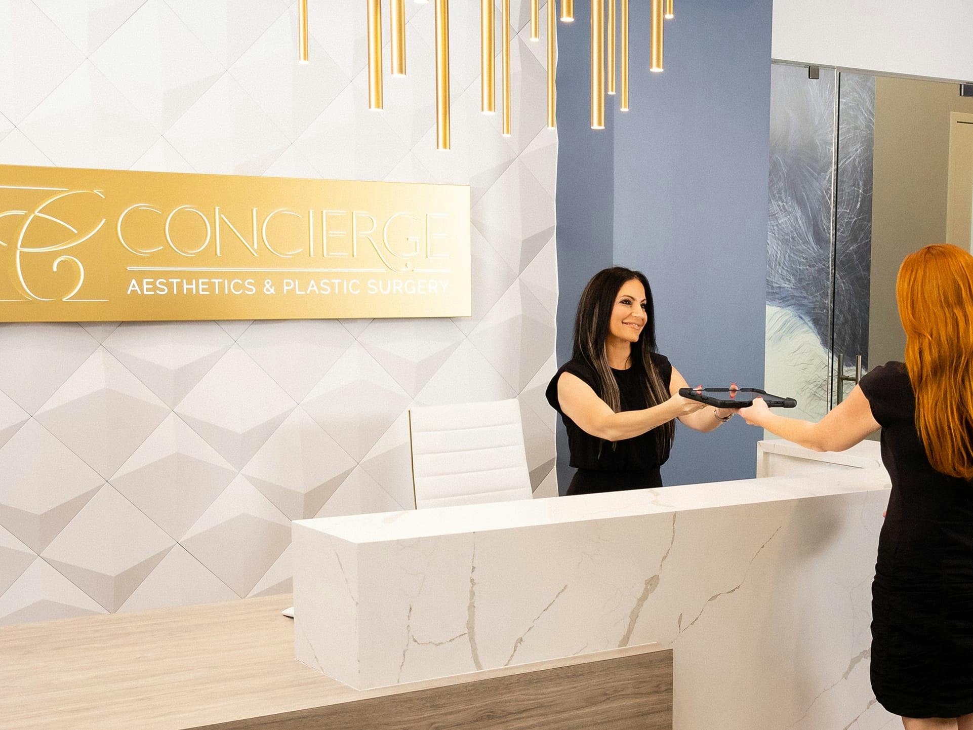 Front desk at Concierge Aesthetics & Plastic Surgery