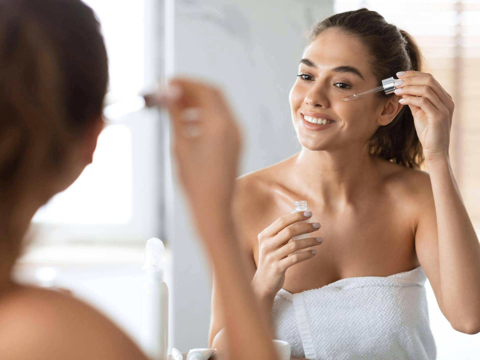 applying face cream