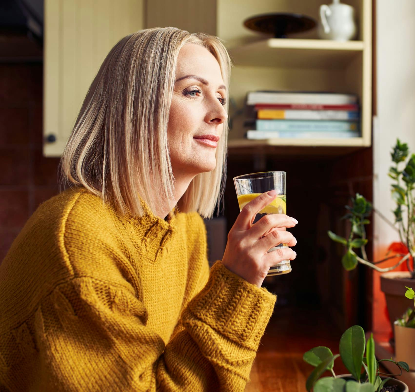 relaxing with some water