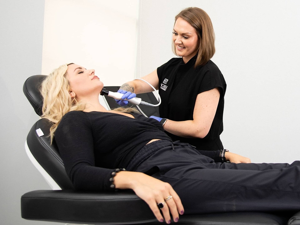 woman getting skin treatment