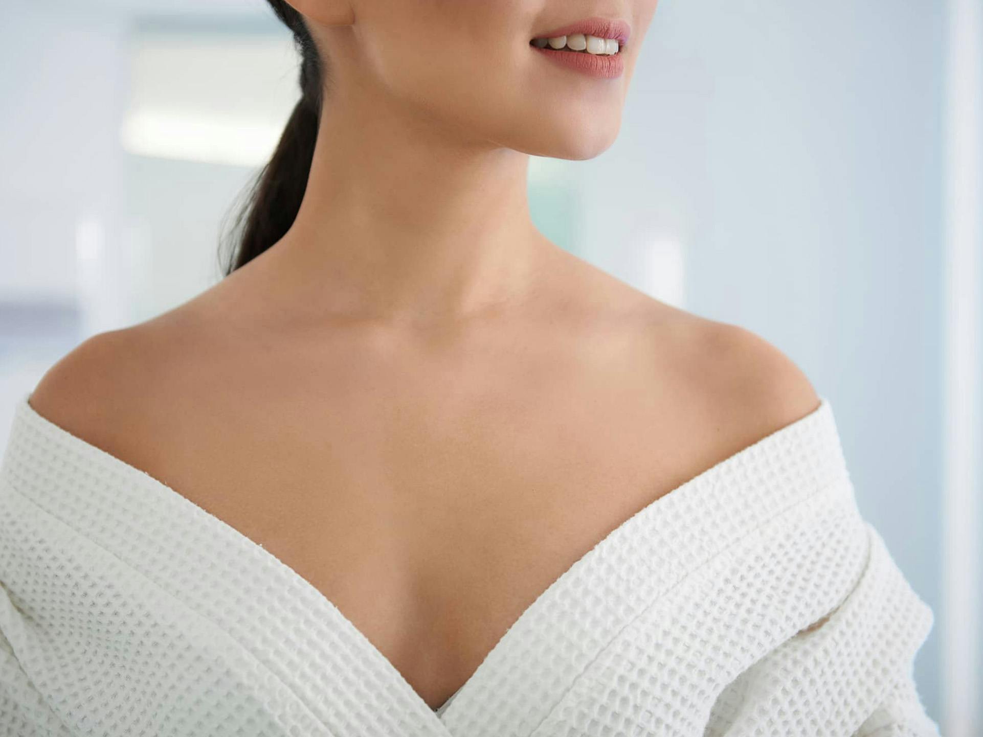 woman's decolletage