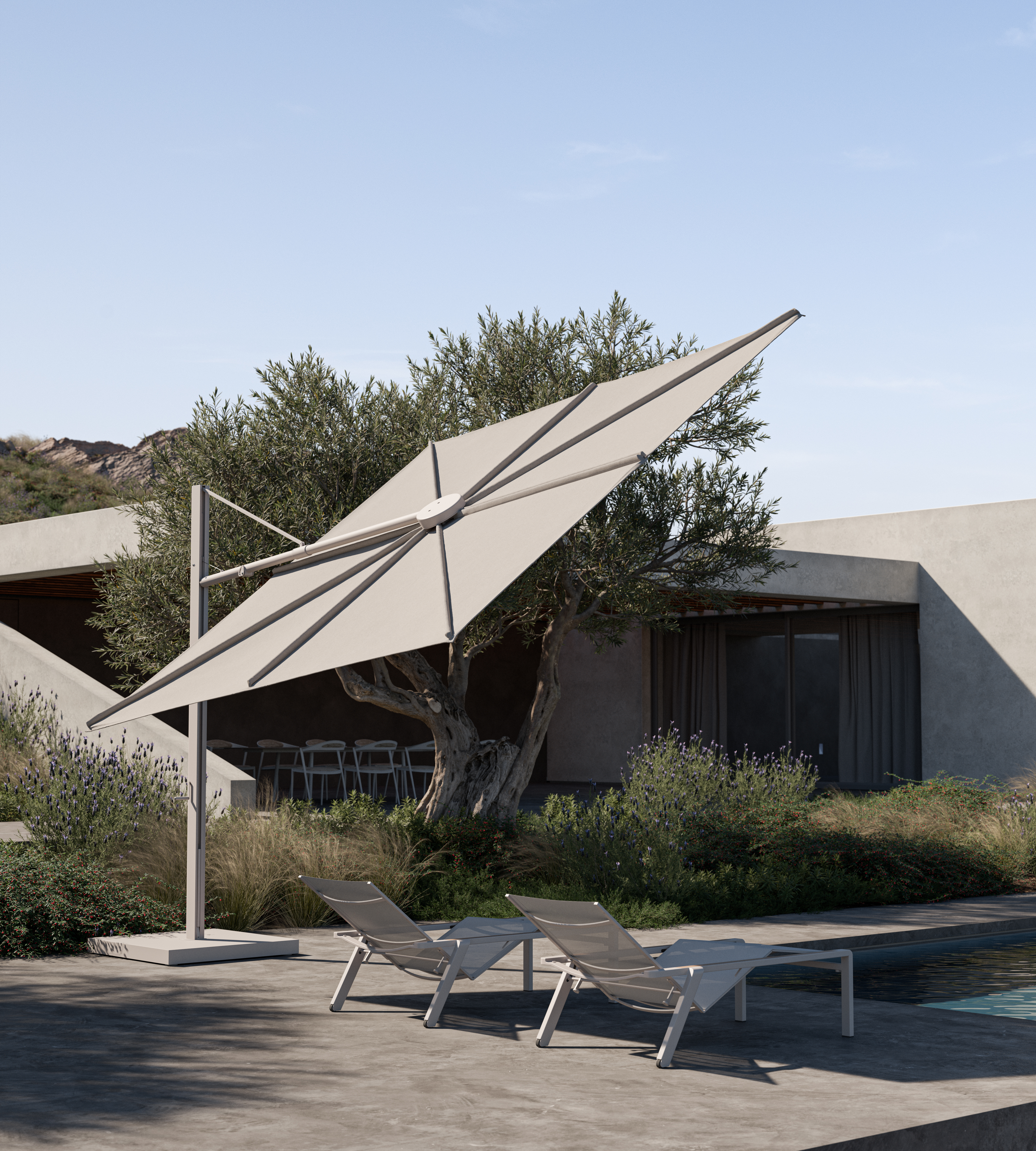 パラソル Solaz Parasol | Elegant Cantilever Shade & 360° Flexibility