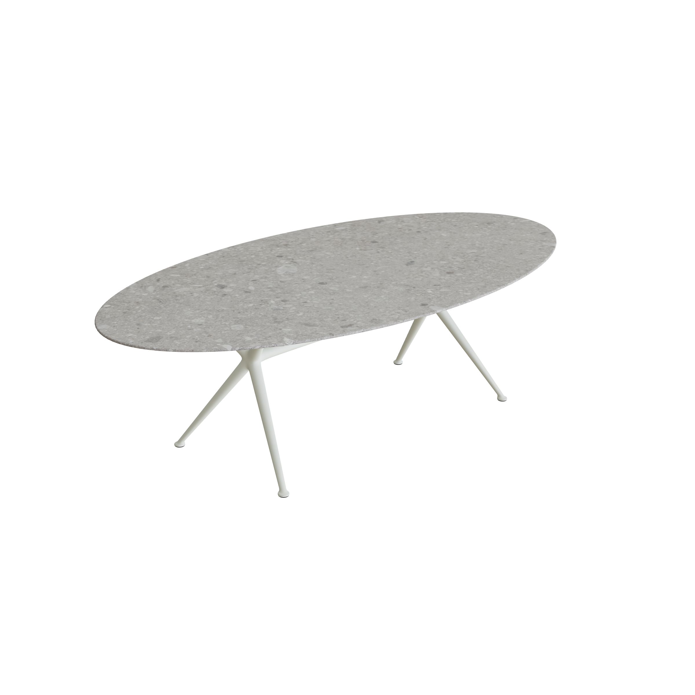 Exes table 250x130cm ellipse coated aluminium & ceramic top