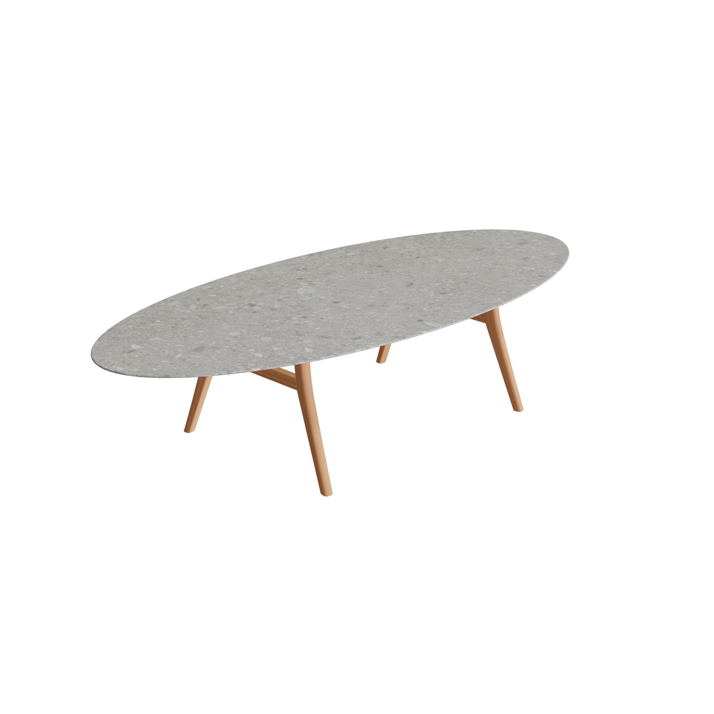 Zidiz table 320x140cm ellipse teak & ceramic top | Royal Botania