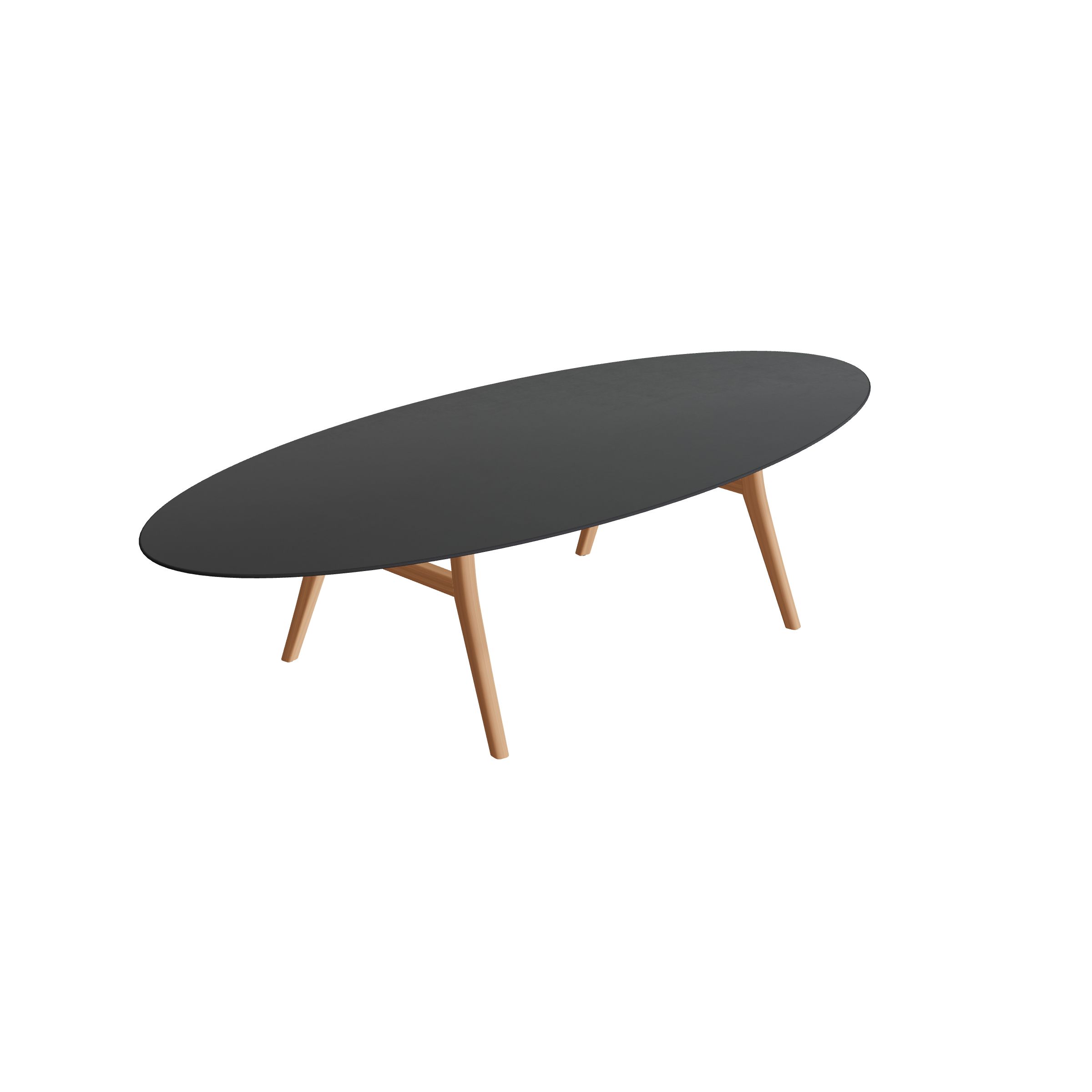 Zidiz table 320x140cm ellipse teak & ceramic top | Royal Botania