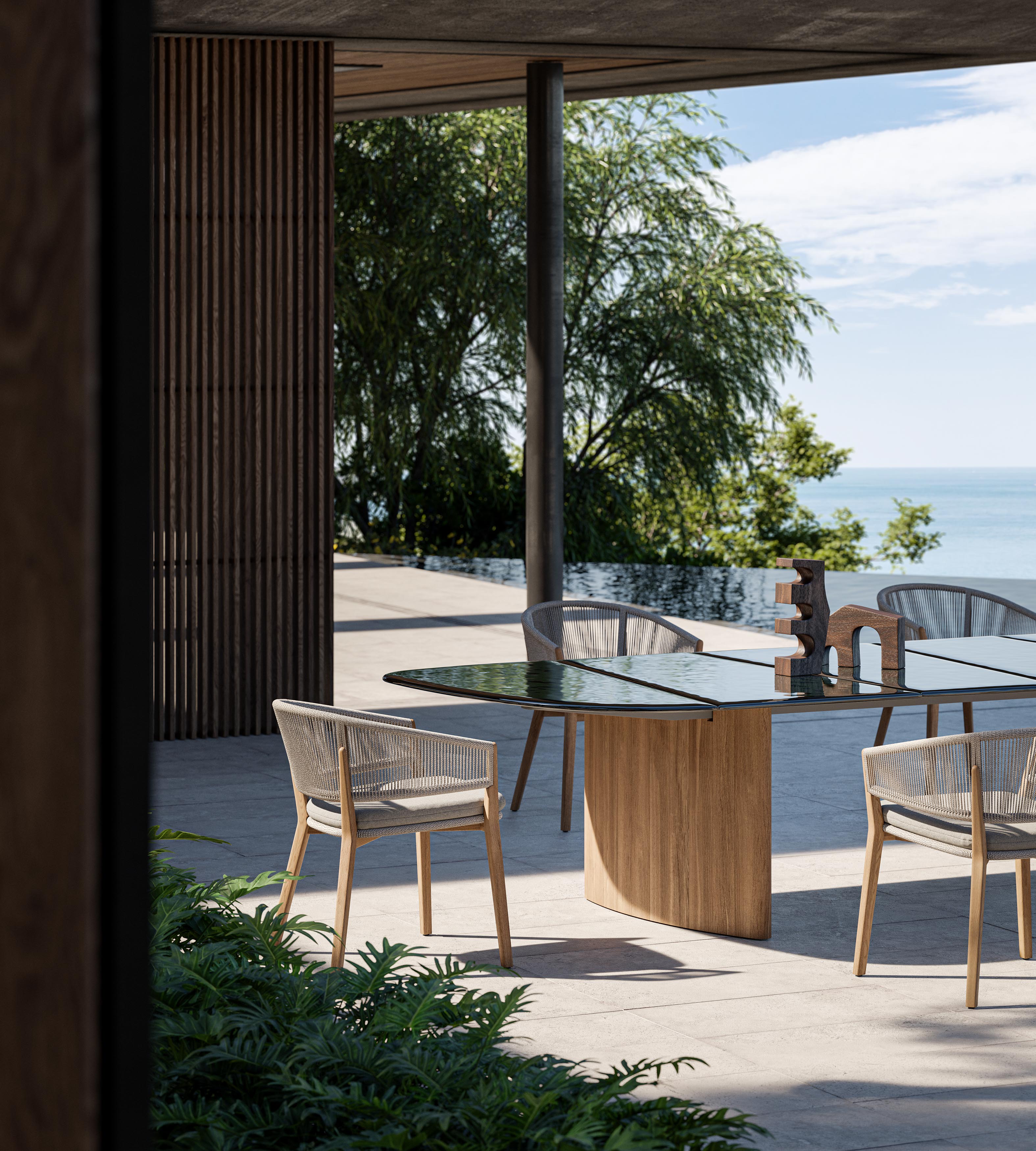 Regaliz table 220x120cm Low Dining Teak Top | Royal Botania