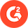 The logo features a bold, stylized "G" integrated with the number "2," designed in white against an orange circular background.