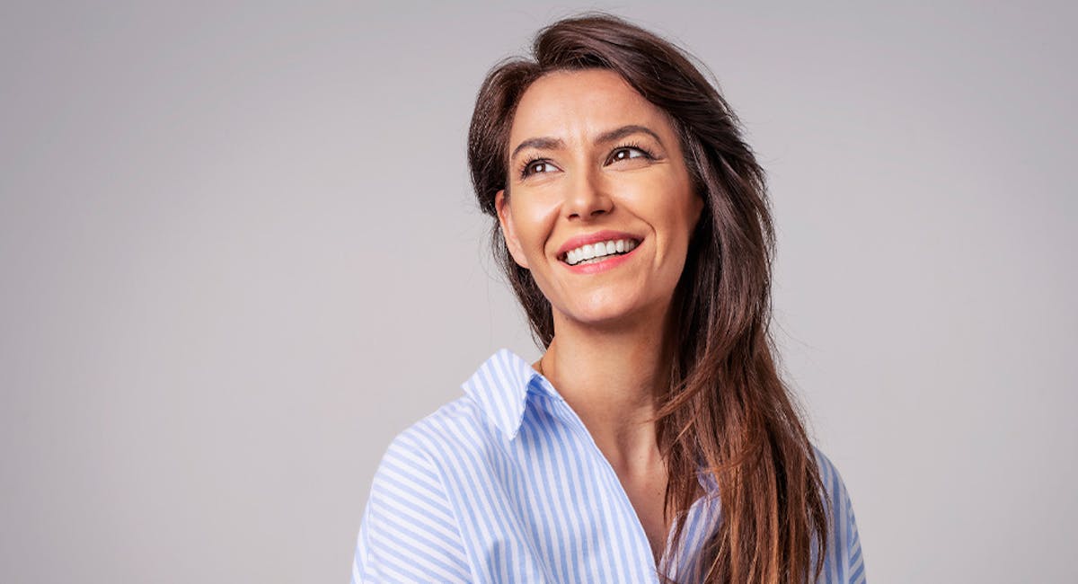 woman smiling