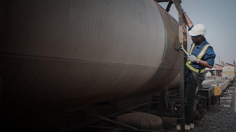 A man working on a traincar