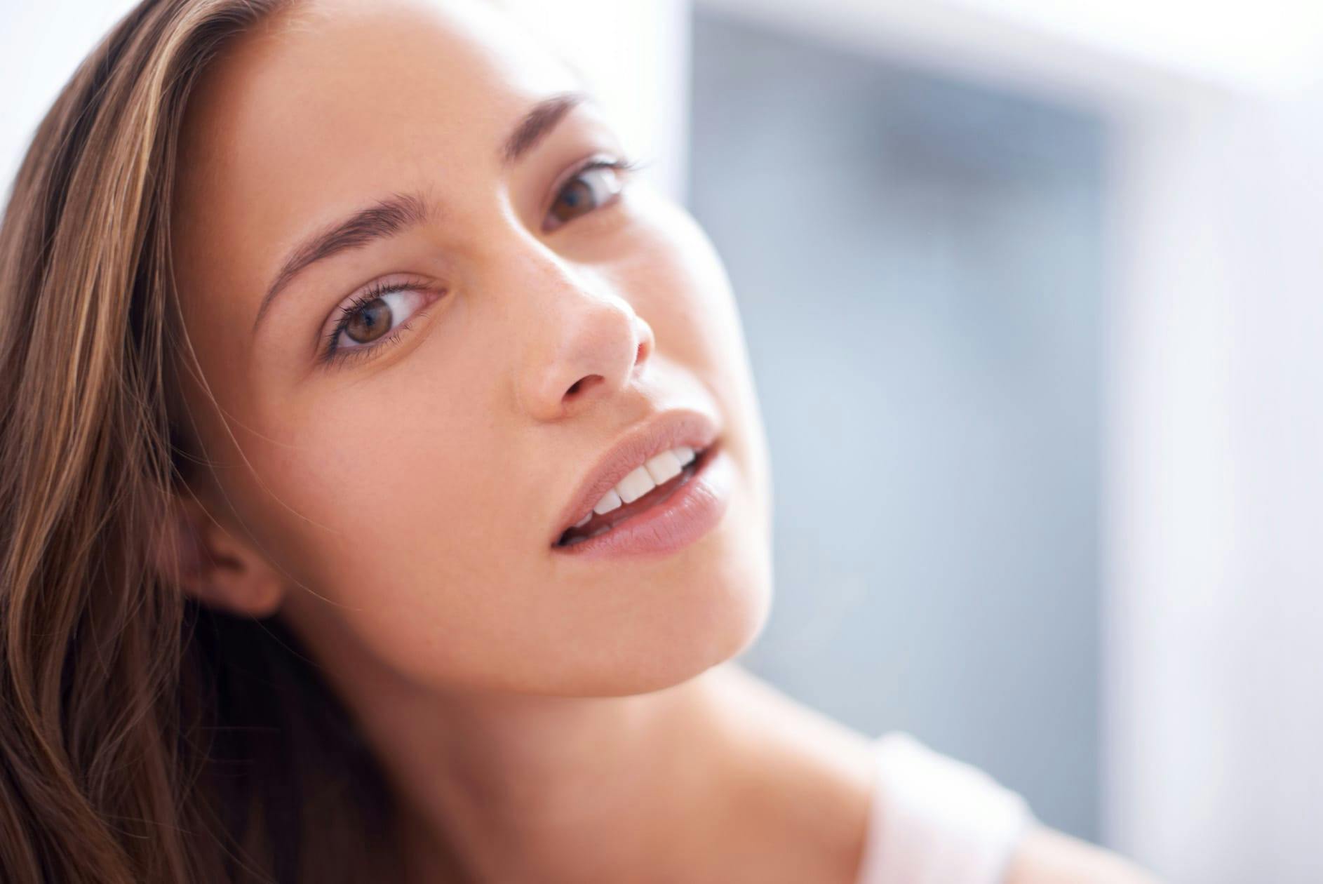 Brunette woman smiling