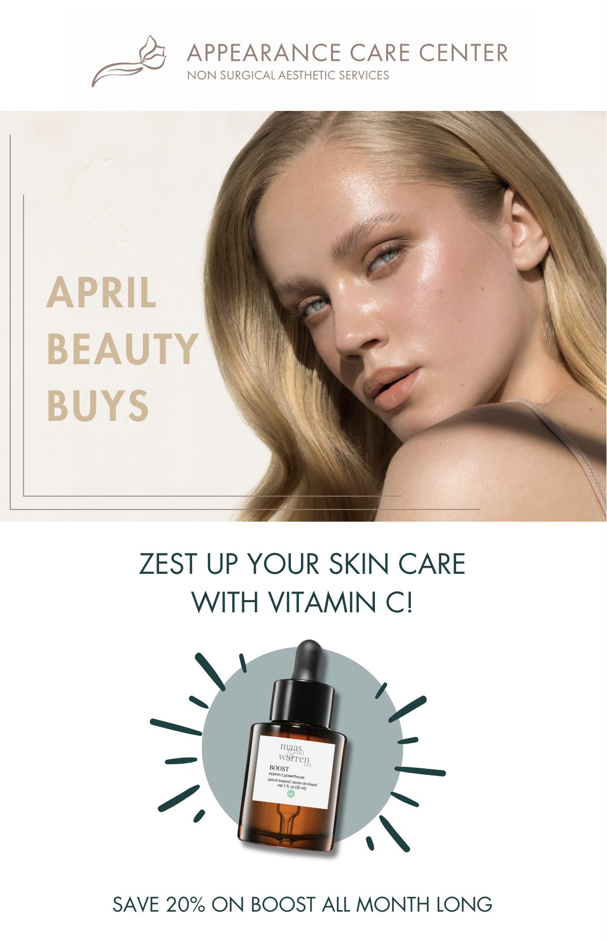 close up on womans face april beauty buys promo
