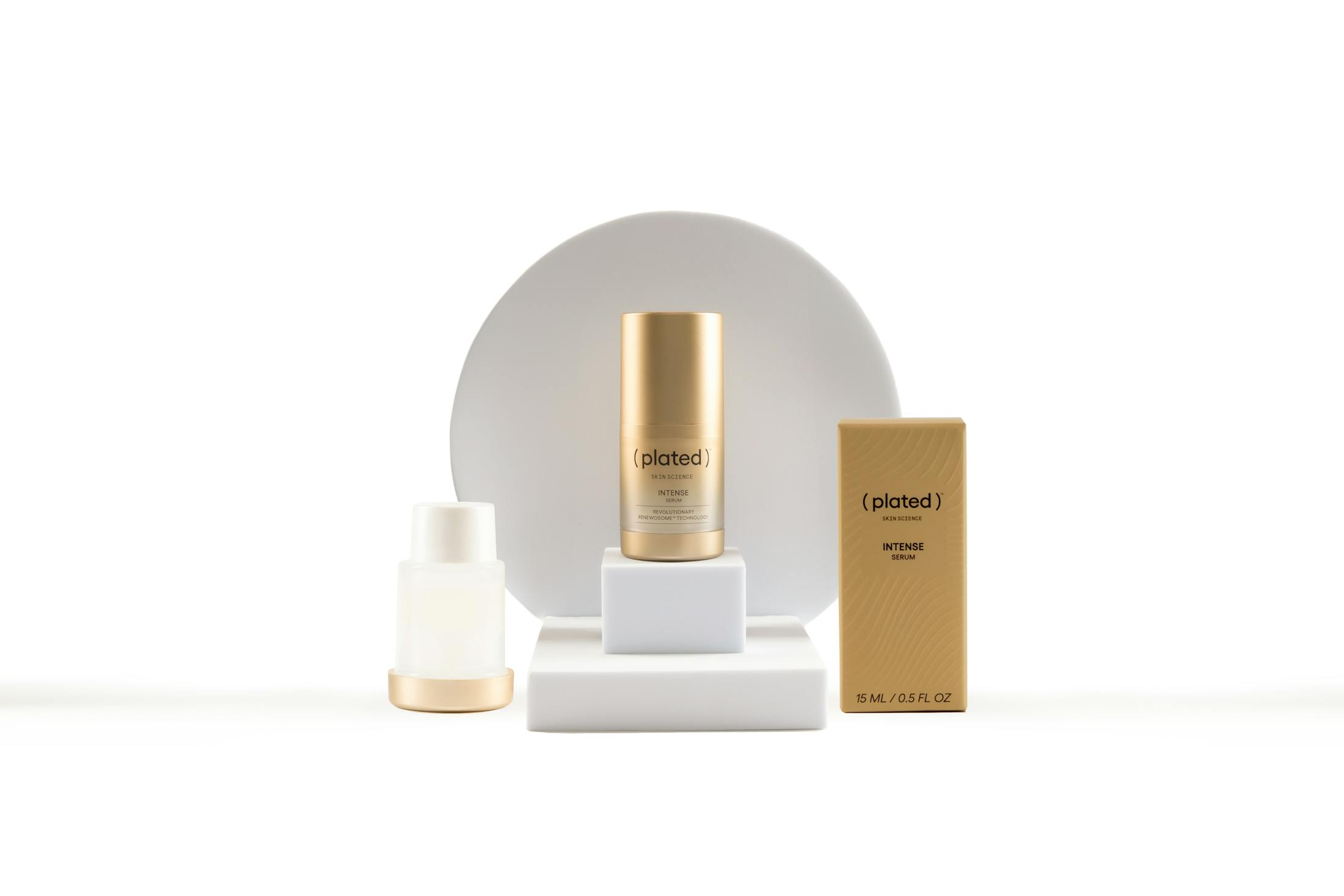 Full product line shot of the INTENSE Serum line