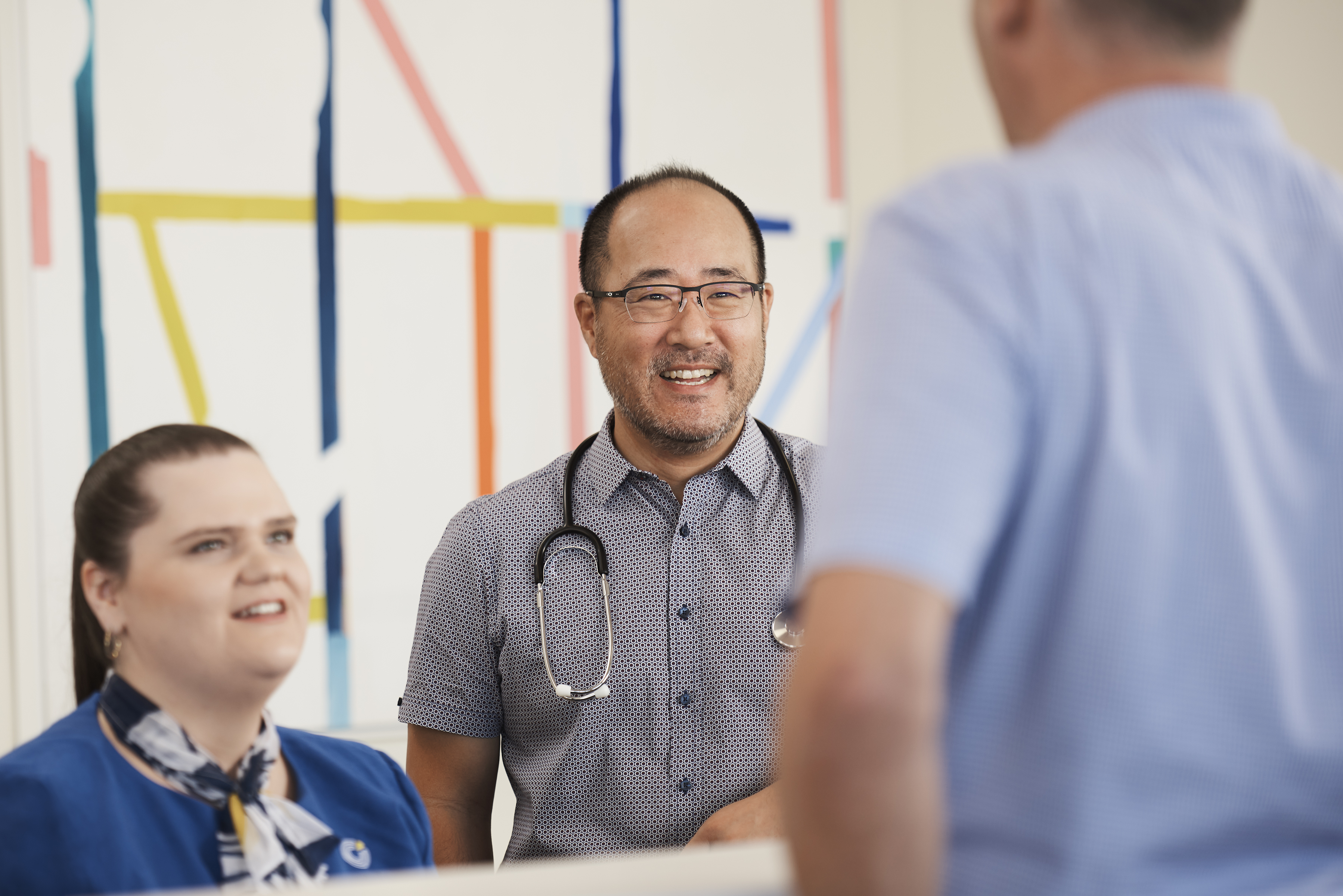 Ashmore centre reception with doctor