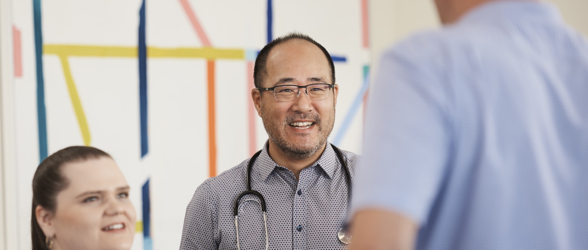 Ashmore centre reception with doctor