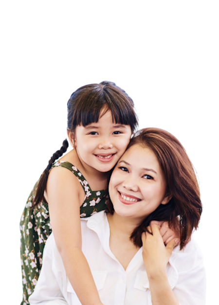 Mother and child portrait cutout