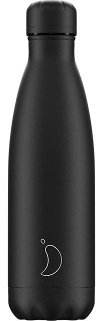 Chilly's Bottles Monochrome All Black | Reusable Water Bottles